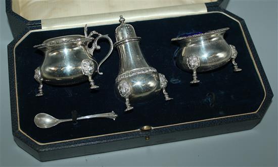 Carrington & Co silver three piece condiment set